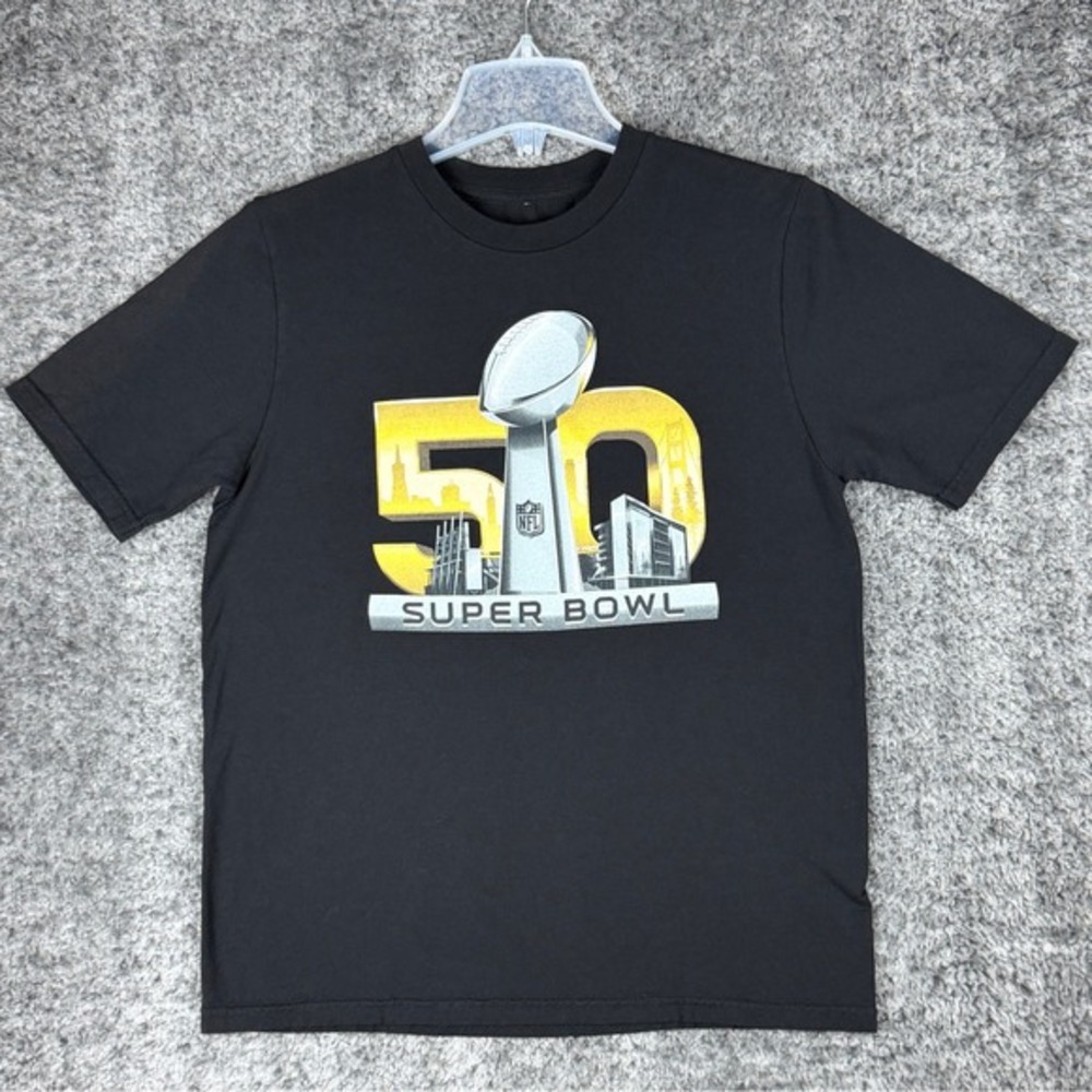 NFL Super Bowl 50 Denver‎ Broncos Youth XL Graphic T-Shirt Black Cotton Football